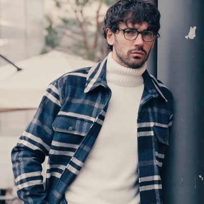 Camicia uomo over shirt disegno madras in Tartan